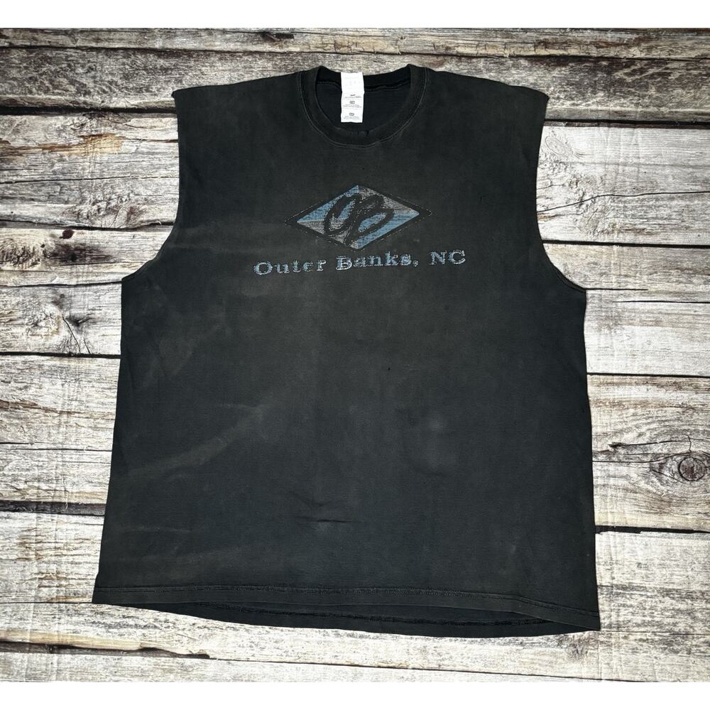 Outer Banks NC Wilson Activewear OB Sleeveless T Shirt Black Mens Size 2XL